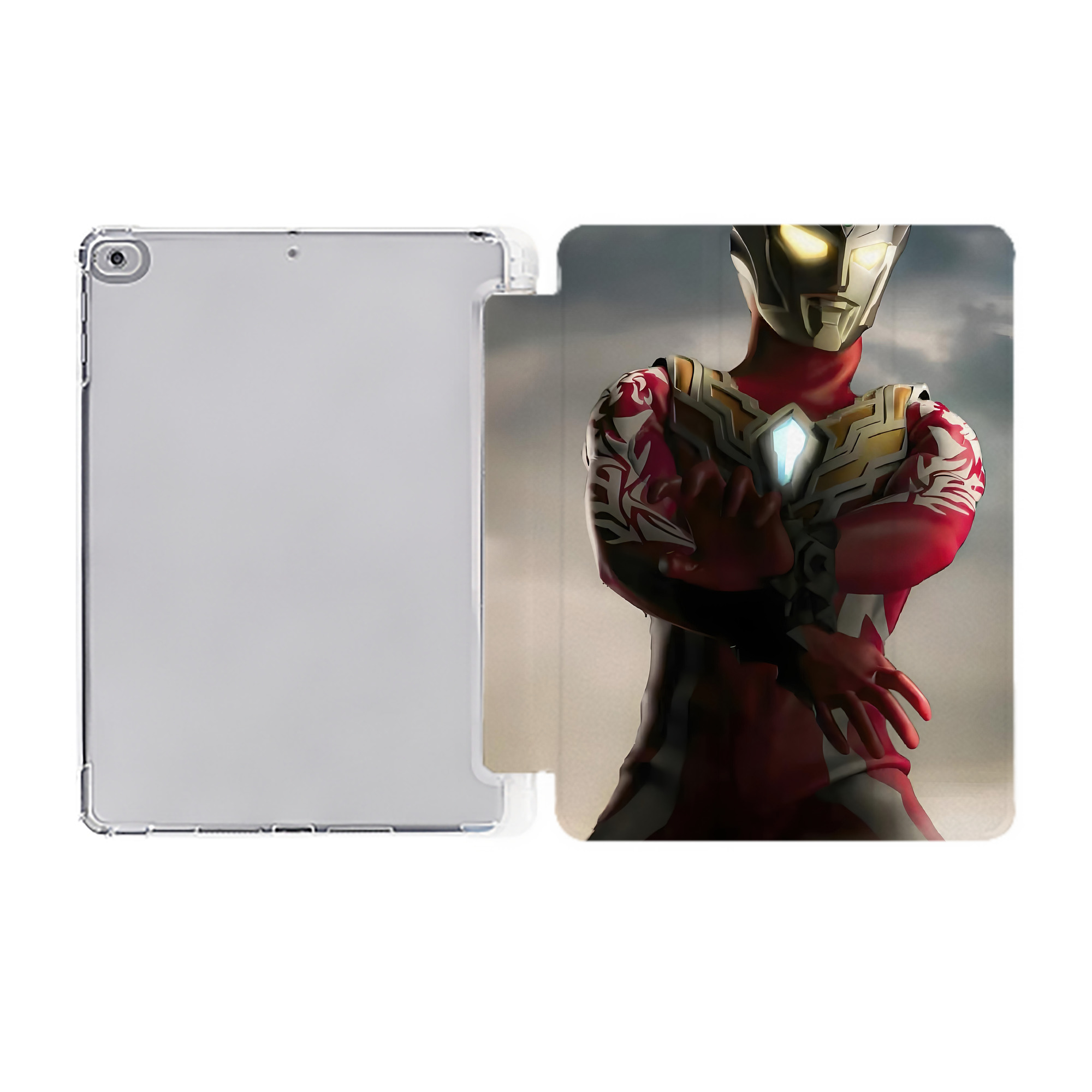 （画像用） ウルトラマン Ultraman IPad ケース ペン収納付き 三つ折りスタンド PUレザー×シリコン 対応機種9.5/10.5/10.9インチ